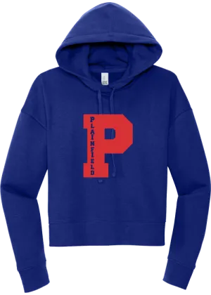 MY Plainfield Basketball- PLAINFIELD P CROP HOODIE BLUE
