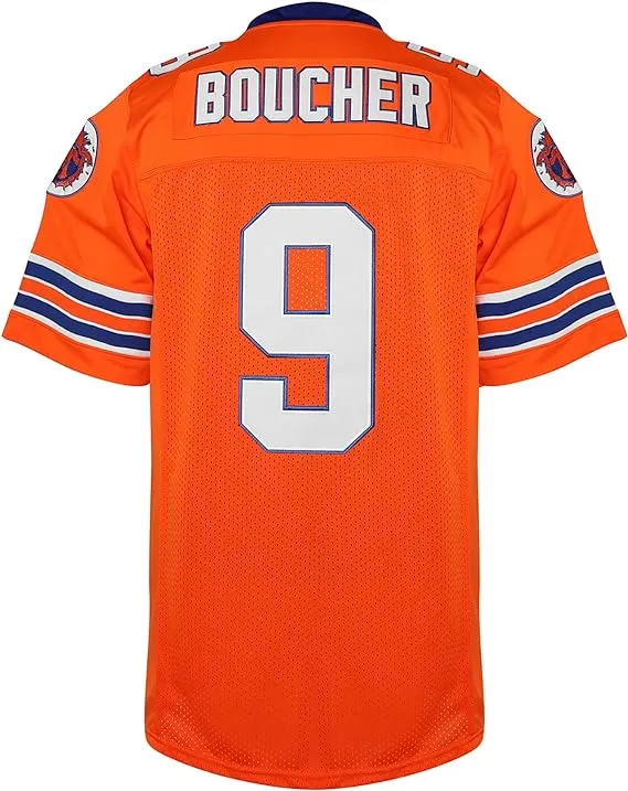 NEW MESOSPERO Bobby Boucher Football Jersey 9 The Waterboy Adam Sandler Mud Dogs Bourbon Bowl Movie Jersey White Orange, Sz XL