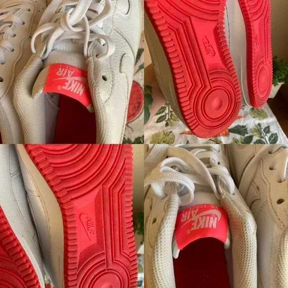 Nike hot pink and white Racer Air Force Ones size 7