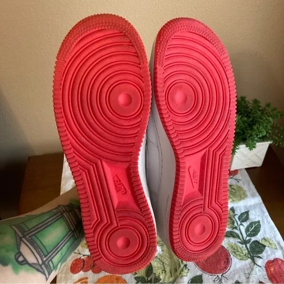 Nike hot pink and white Racer Air Force Ones size 7