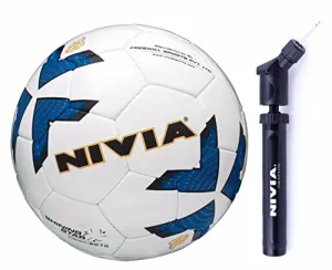 Nivia latex Shining Star Football Combo (Nivia Shining Star Football, Size 5 White   Nivia Double Action Ball Air Pump)