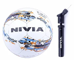 Nivia latex Trainer Football Combo Size 5, White and Nivia Double Action Ball Air Pump