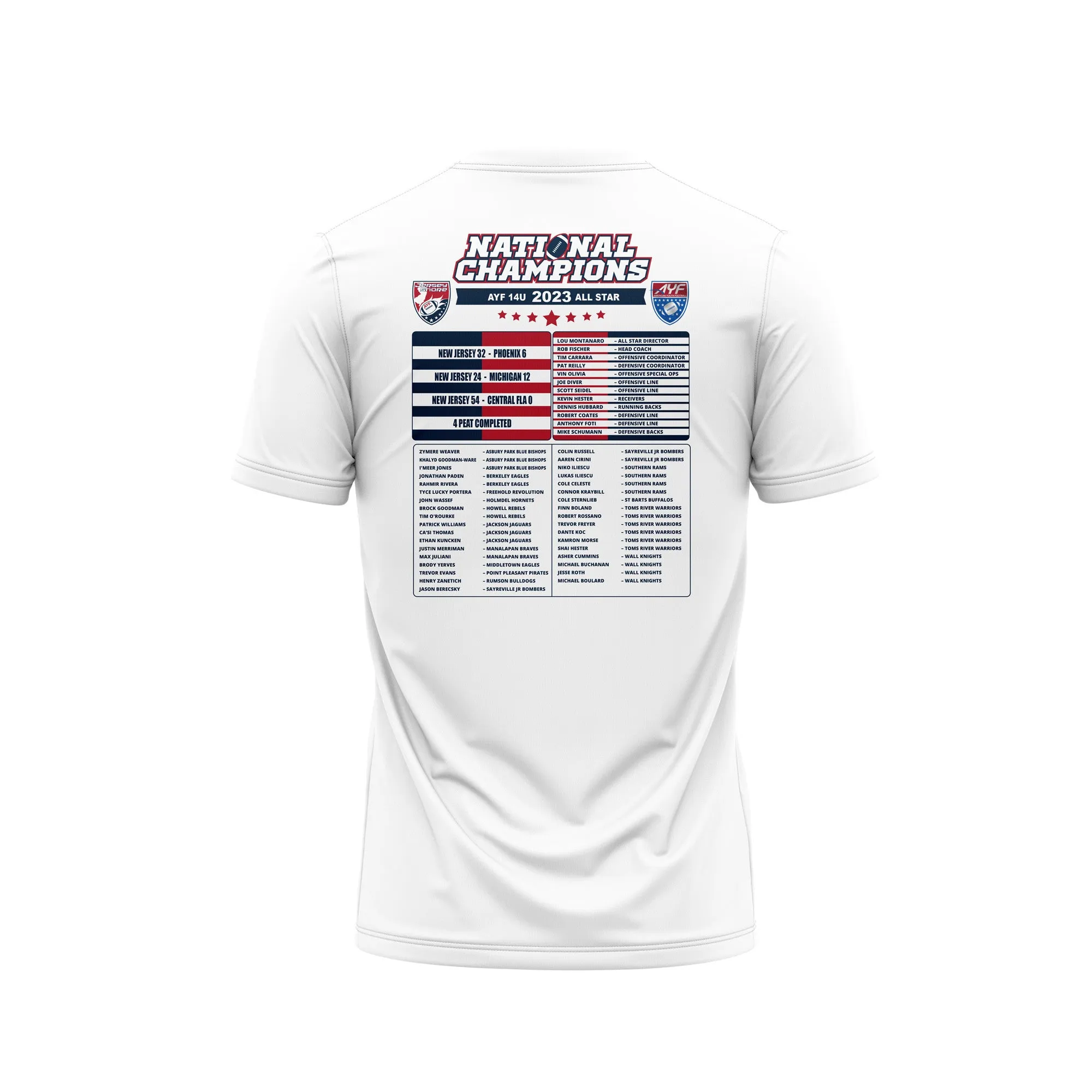 NJAYF All Stars National Champions 14U T-Shirt - White
