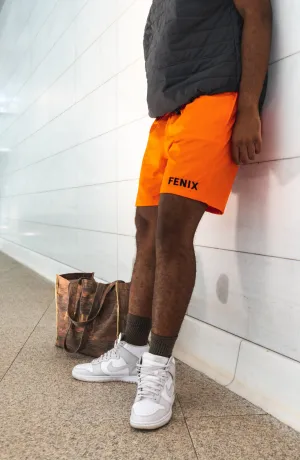 ORANGE NYLON SHORTS