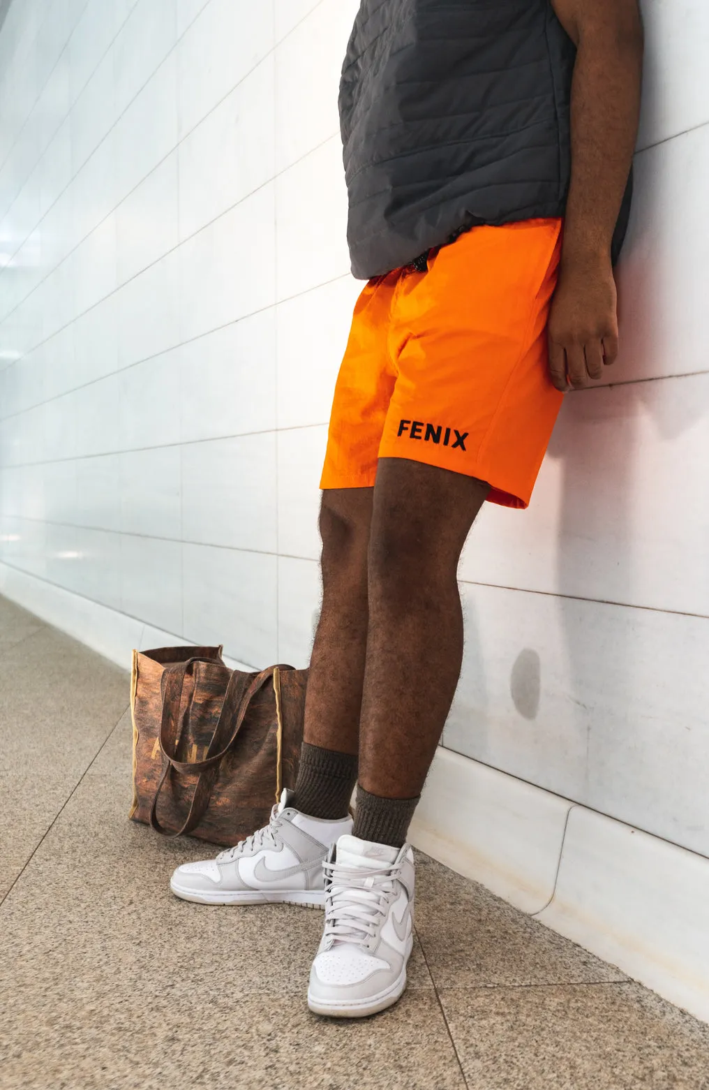 ORANGE NYLON SHORTS