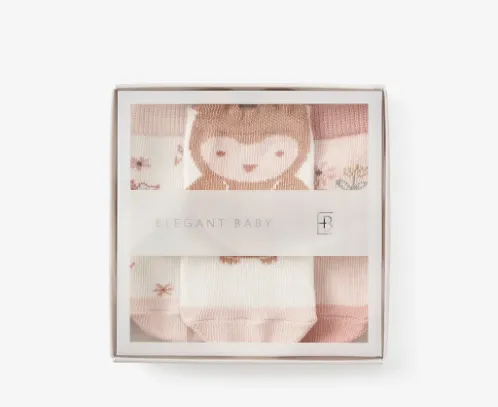 Owl Non Slip Baby Sock Set 3pk