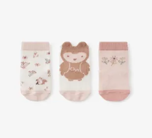 Owl Non Slip Baby Sock Set 3pk