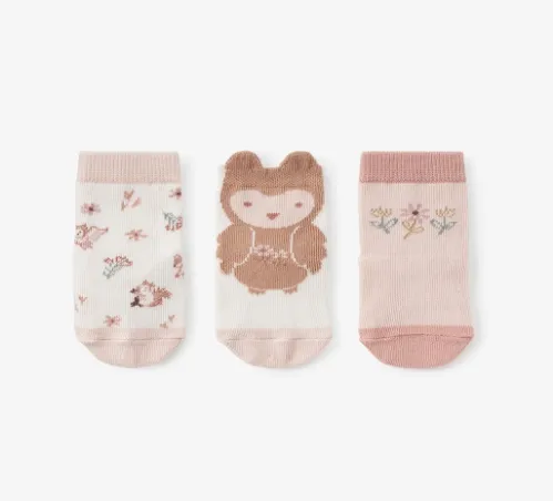 Owl Non Slip Baby Sock Set 3pk