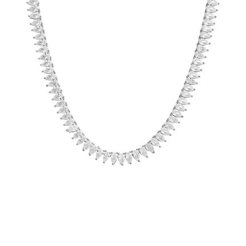 Pear Shaped Tennis Necklace
