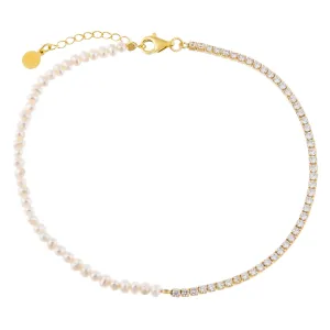 Pearl X Tennis Anklet