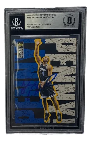 Penny Hardaway Signed Slabbed Orlando Magic 1996-97 Collector's Choice #115 BAS