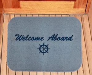Personalized 18" X 24" "Welcome Aboard" Marine Dock & Deck Mat