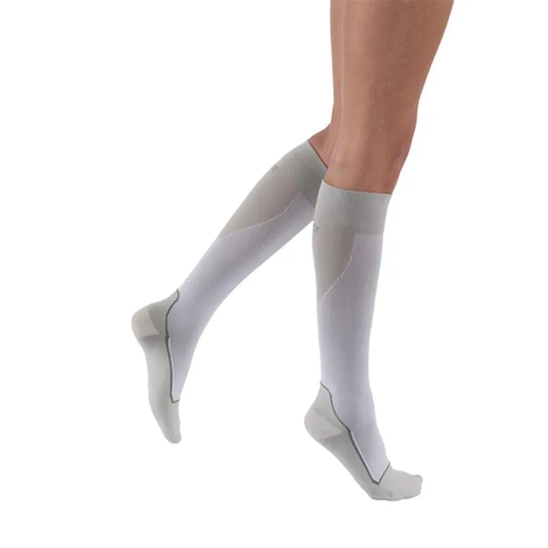 PR/1 JOBST SPORT STOCKING UNISEX, 15-20MMHG, SM, WHITE/GREY, CLOSED TOE
