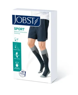 PR/1 JOBST SPORT STOCKING UNISEX, 20-30MMHG, SM, WHITE/GREY, CLOSED TOE
