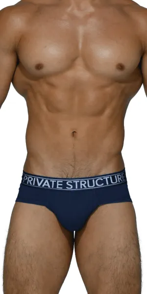 Private Structure Pbuz3748 Platinum Bamboo Contour Briefs Midnight Navy