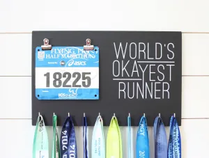 Race Bib & Medal Holder - World's Okayest Runner