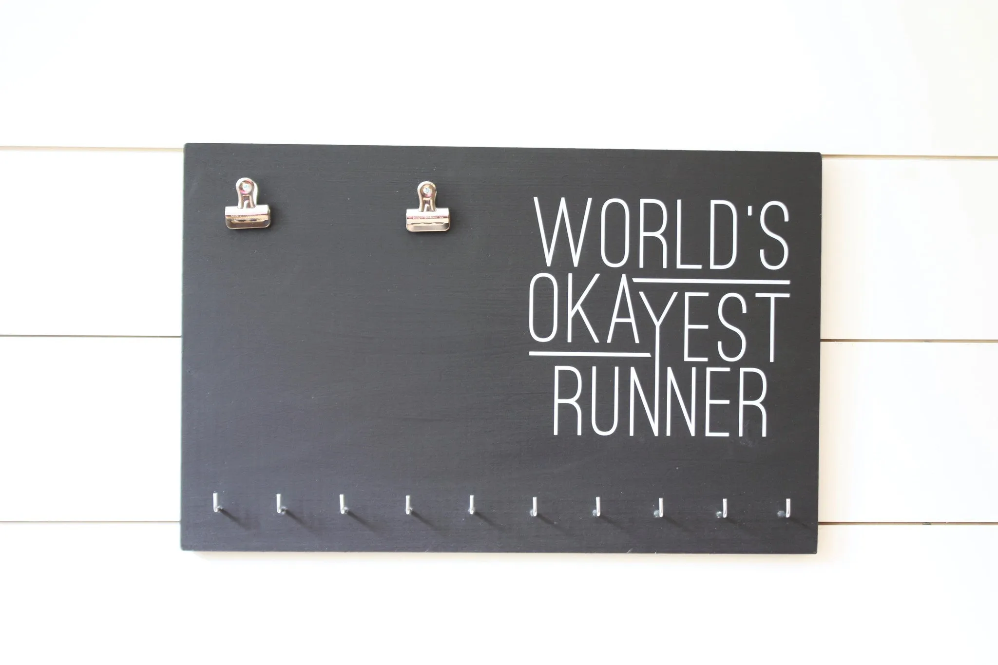 Race Bib & Medal Holder - World's Okayest Runner