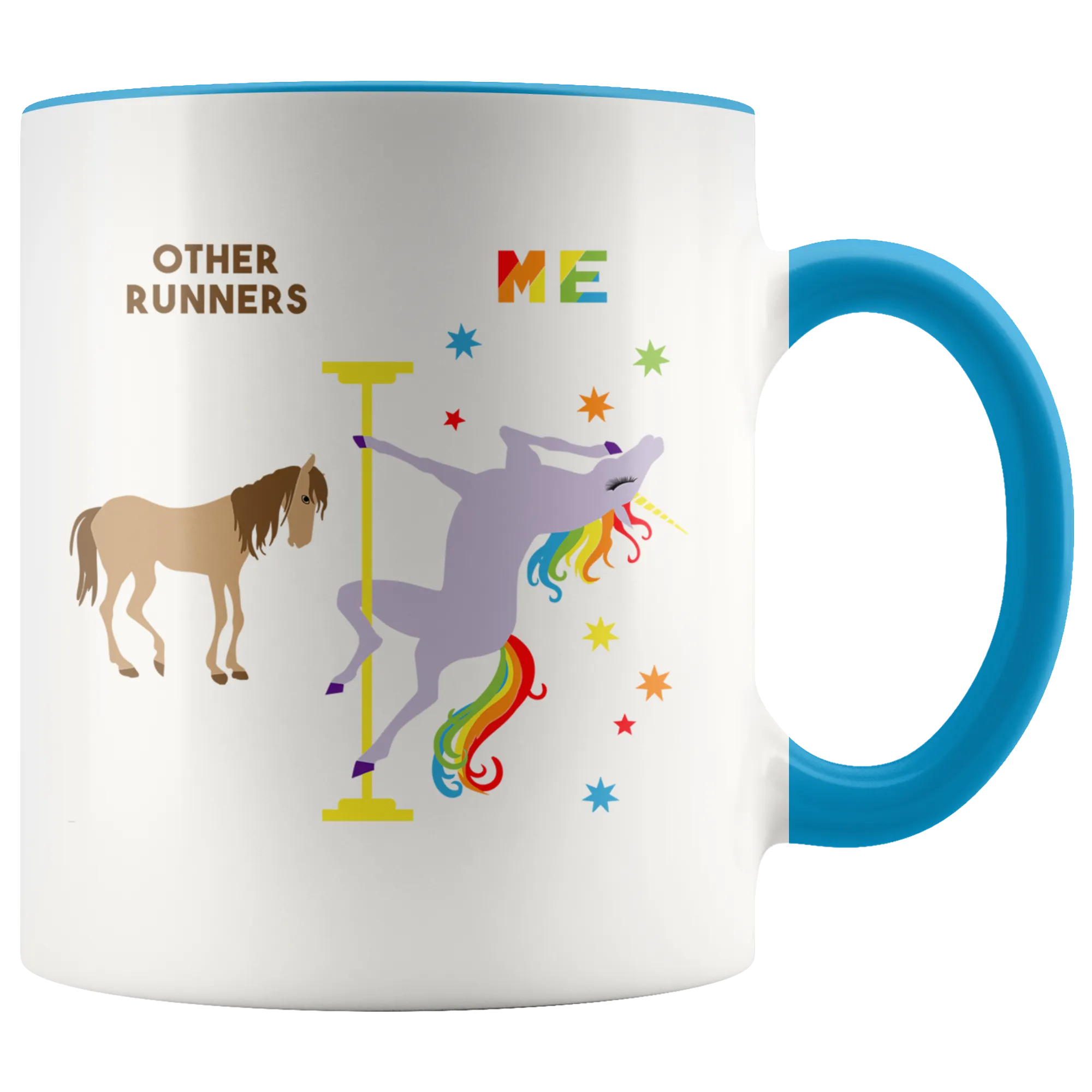 Runner Gift Funny Running Mug for Birthday Best Track Runner Ever Coffee Cup Pole Dancing Unicorn