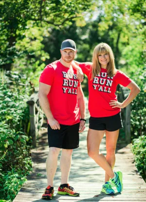 Runner T-shirt - Run Run Y'all - Running - Southern - Tee