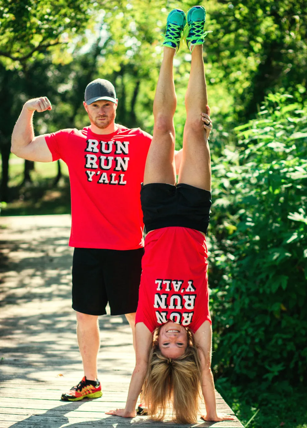 Runner T-shirt - Run Run Y'all - Running - Southern - Tee