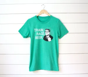 Runner T-shirt - Train. Race. Beer. - Running - Marathon - Half Marathon - Tee