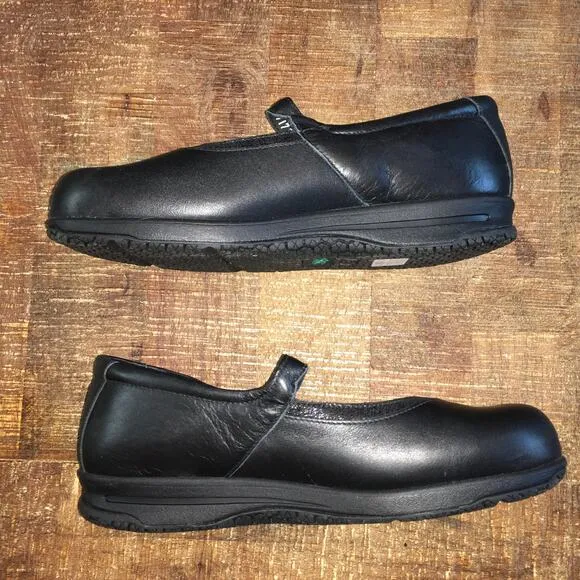 SAS San Antonio Shoes Clare Non Slip Mary Jane Loafer Black Womens 9 Narrow