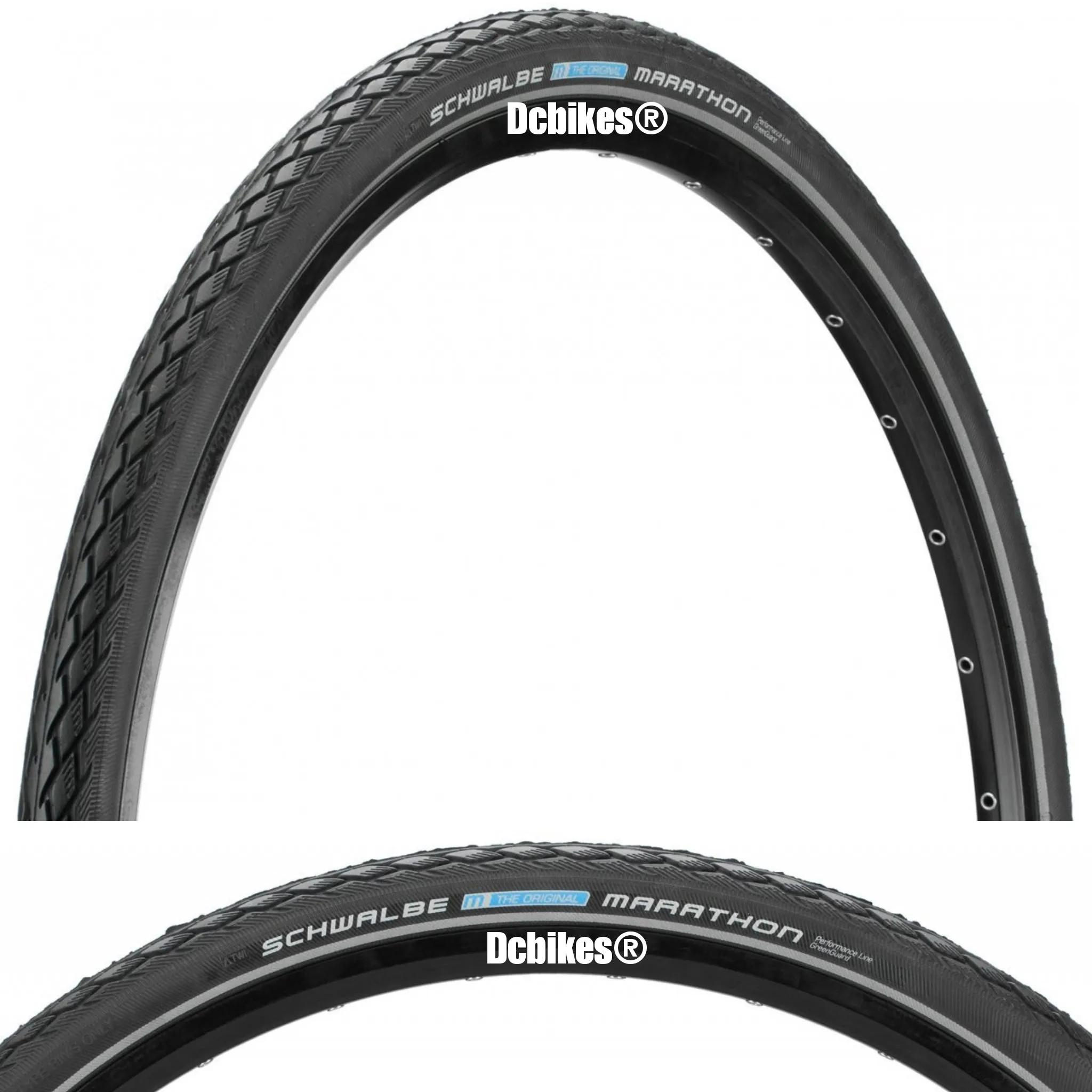 Schwalbe 20 X 1.75 Marathon Twinskin/Plus Green Guard Wired Foldie Touring Tyres Etrto: 47-406 (2 Tires)