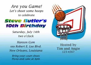 SHOOTING HOOPS CUSTOM INVITATION
