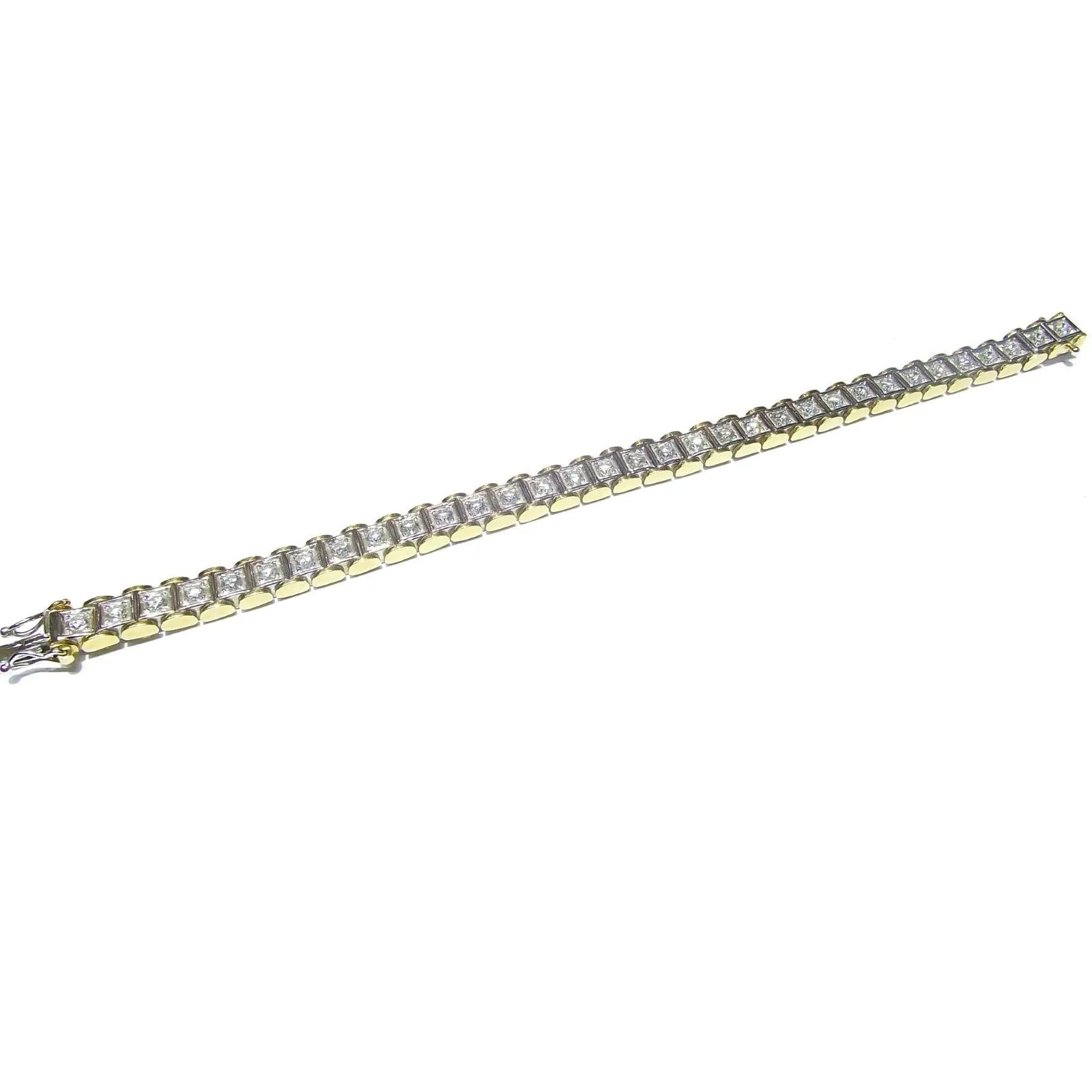 Sidalo Bracelet Tennis Oro White and Yellow 18kt 45.3g Diamonds 4.17CT Color G Puree G Pure VS1 0004BR