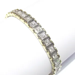 Sidalo Bracelet Tennis Oro White and Yellow 18kt 45.3g Diamonds 4.17CT Color G Puree G Pure VS1 0004BR