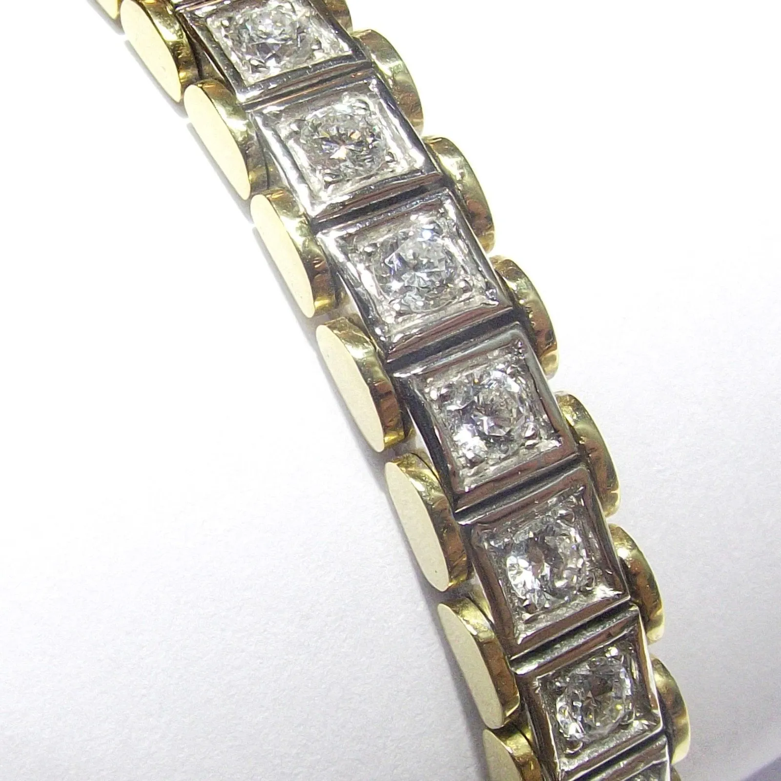 Sidalo Bracelet Tennis Oro White and Yellow 18kt 45.3g Diamonds 4.17CT Color G Puree G Pure VS1 0004BR