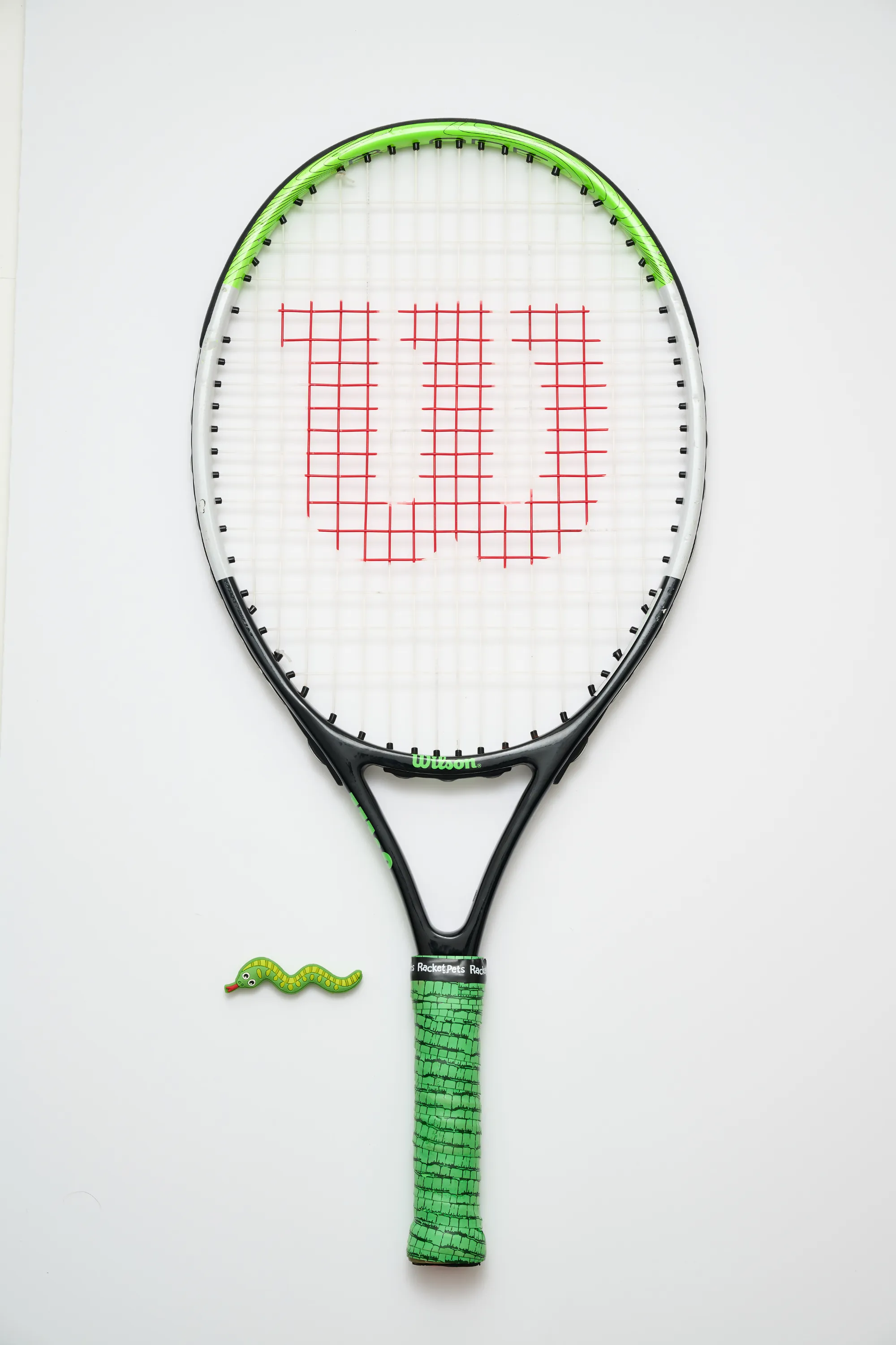 Snake Green Tennis Overgrip Tape and Matching Shock Absorbing Dampener for Tennis Racket