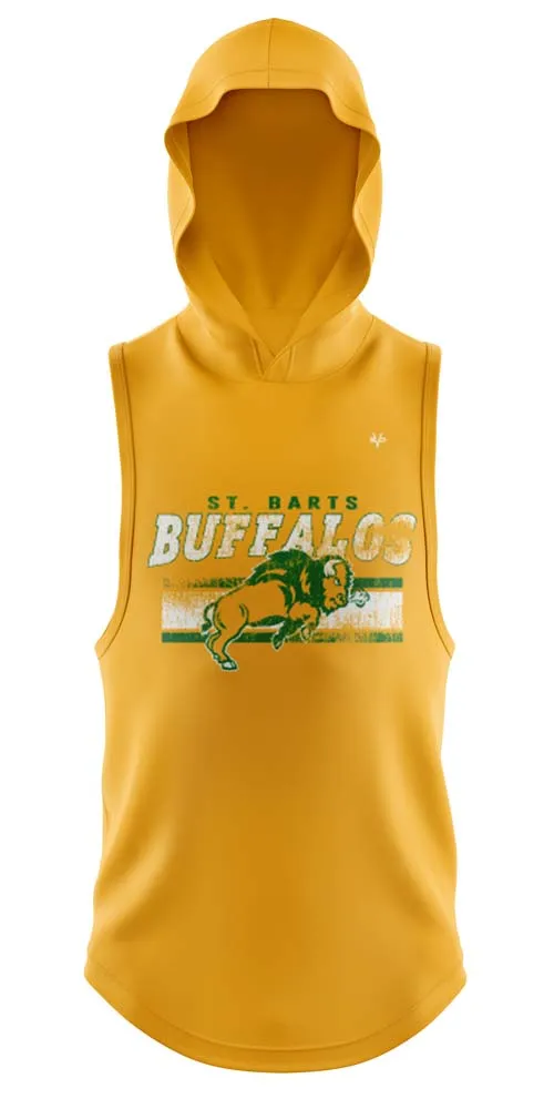 ST. BARTS BUFFALOS Football Sublimated Lightweight Sleeveless Hoodie