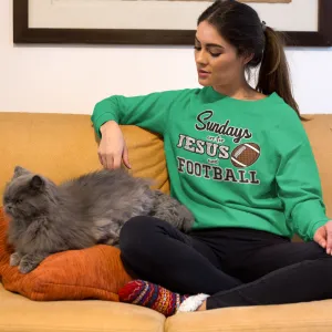 Sundays Are for Jesus and Football Crewneck Sweatshirt