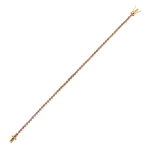 Thin Gemstone Tennis Bracelet 14K