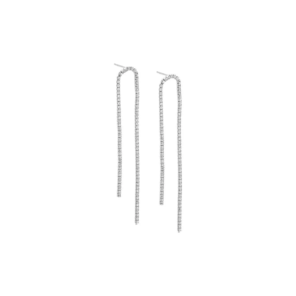 Thin Tennis Loop Stud Earring