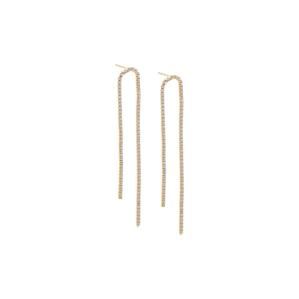 Thin Tennis Loop Stud Earring