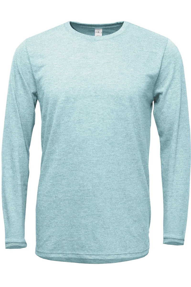 Tis The Season Baseball Blue and Orange Adult Soft-Tek Blend Long Sleeve Tee