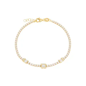 Triple Baguette Tennis Bracelet