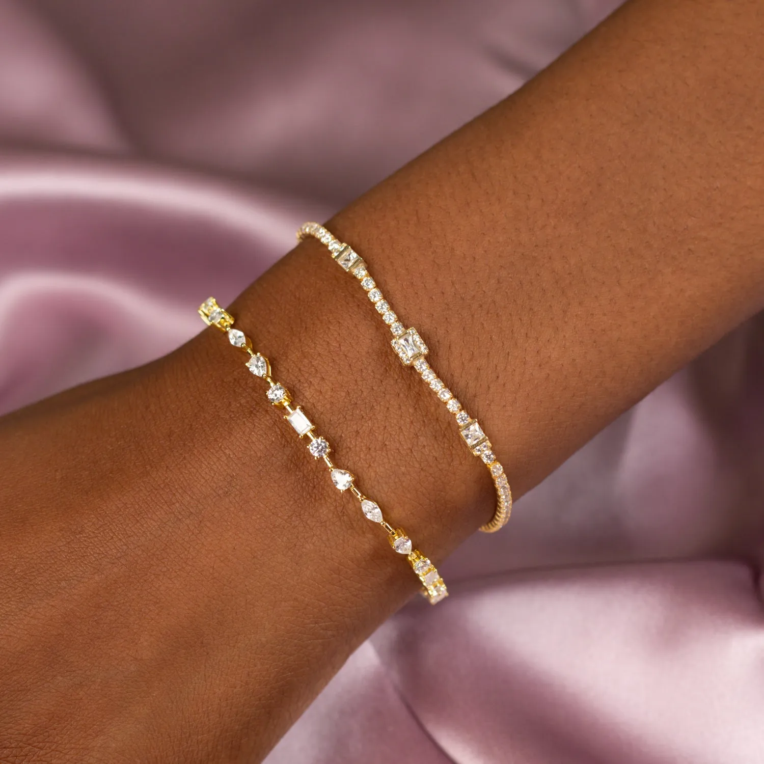 Triple Baguette Tennis Bracelet