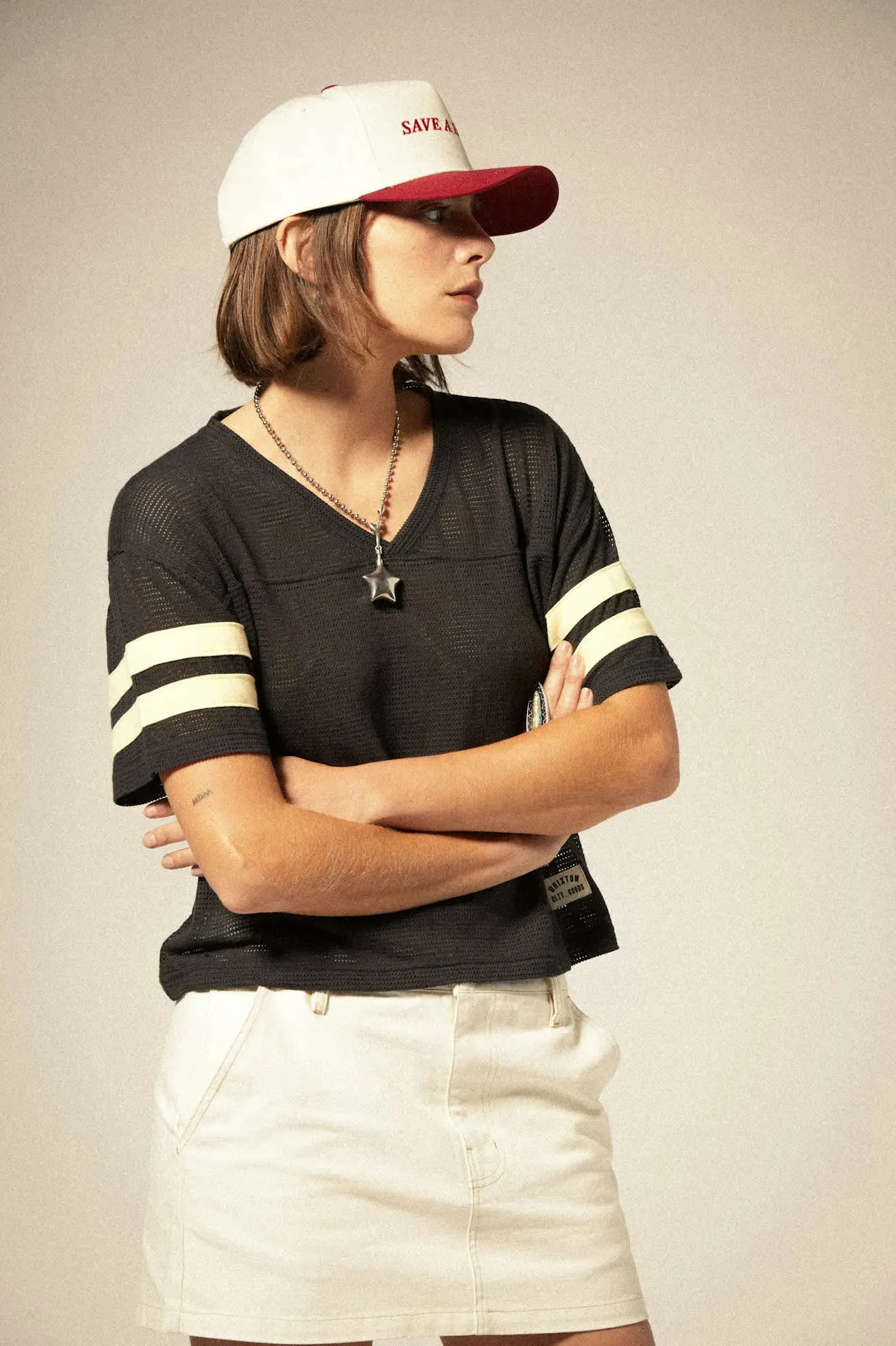 Varsity Football Mesh T-Shirt - Washed Black