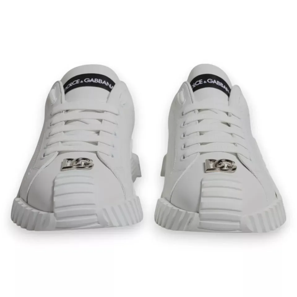 White Leather Logo Low Top NS1 Sneakers Shoes