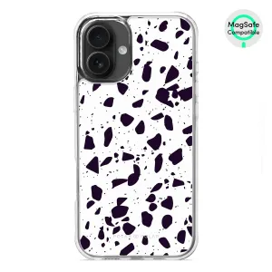 White Rocky Road Terrazzo - iPhone 16 Plus Clear Bumper MagSafe Case