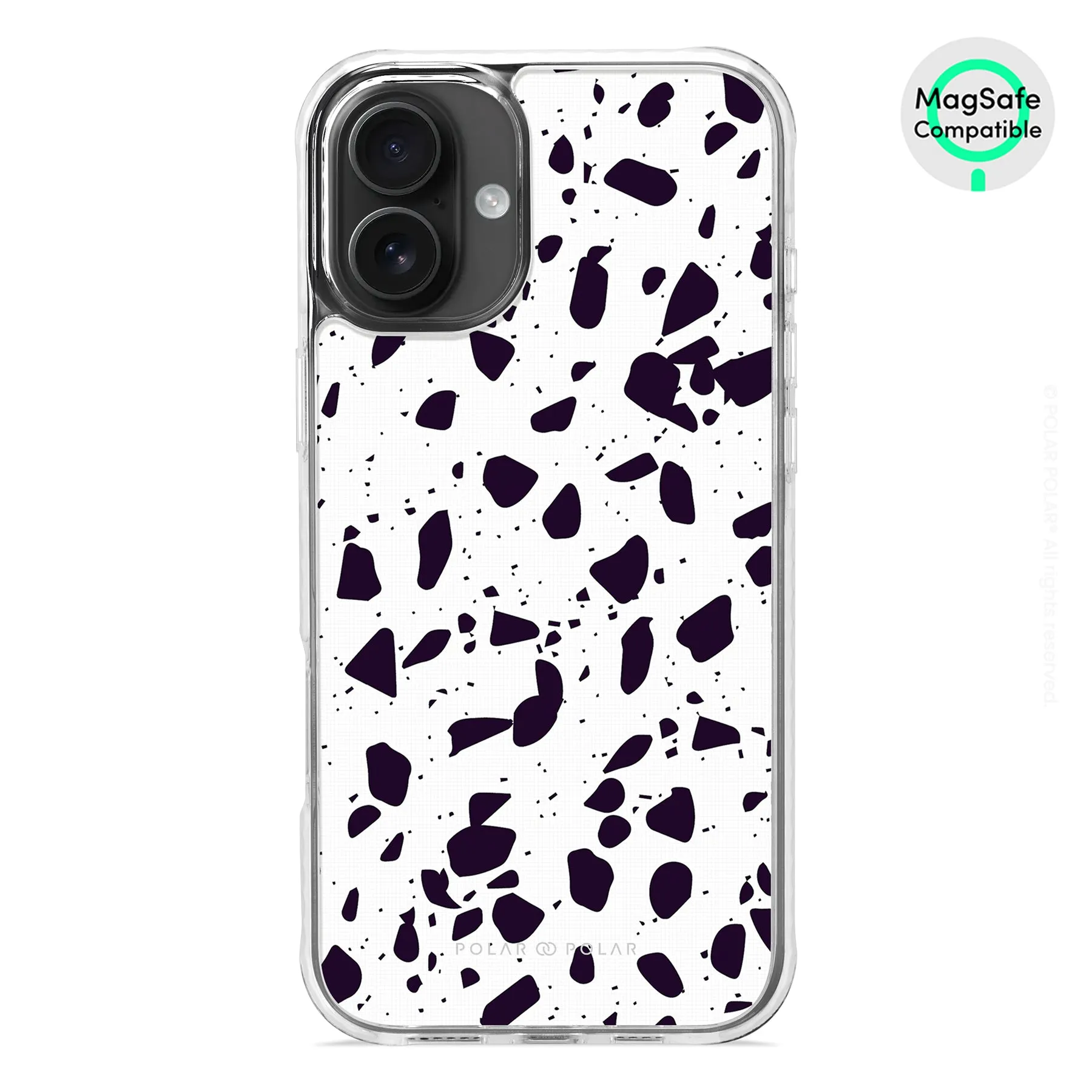White Rocky Road Terrazzo - iPhone 16 Plus Clear Bumper MagSafe Case