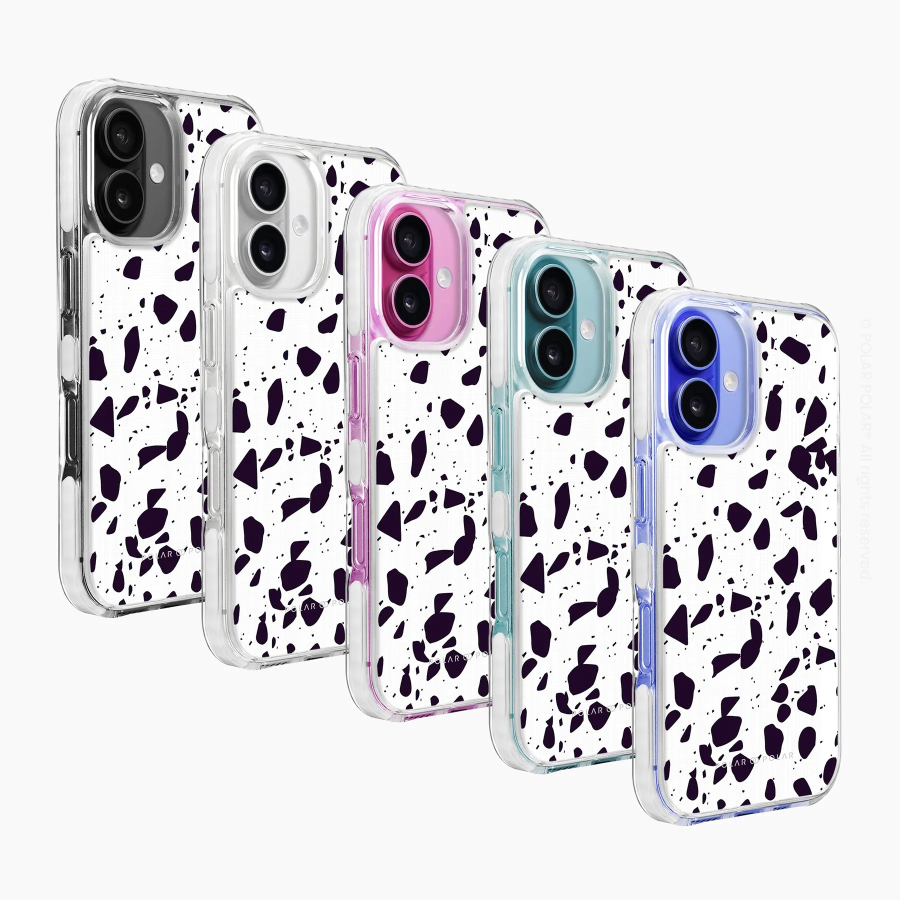 White Rocky Road Terrazzo - iPhone 16 Plus Clear Bumper MagSafe Case