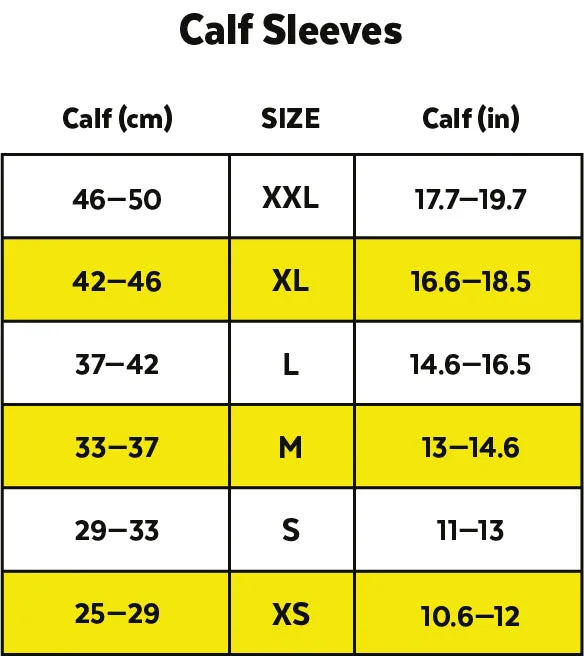 ZEROPOINT Calf Sleeve OX, Neon Yellow Small - SAVE 50%